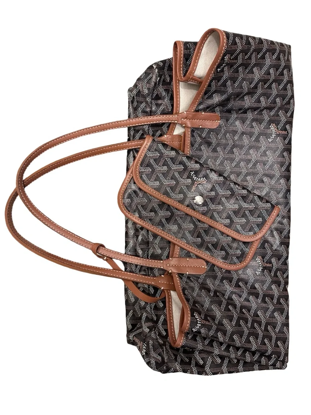 *EUC* Goyard Saint Louis GM Tote Black/Tan w/ Pouch